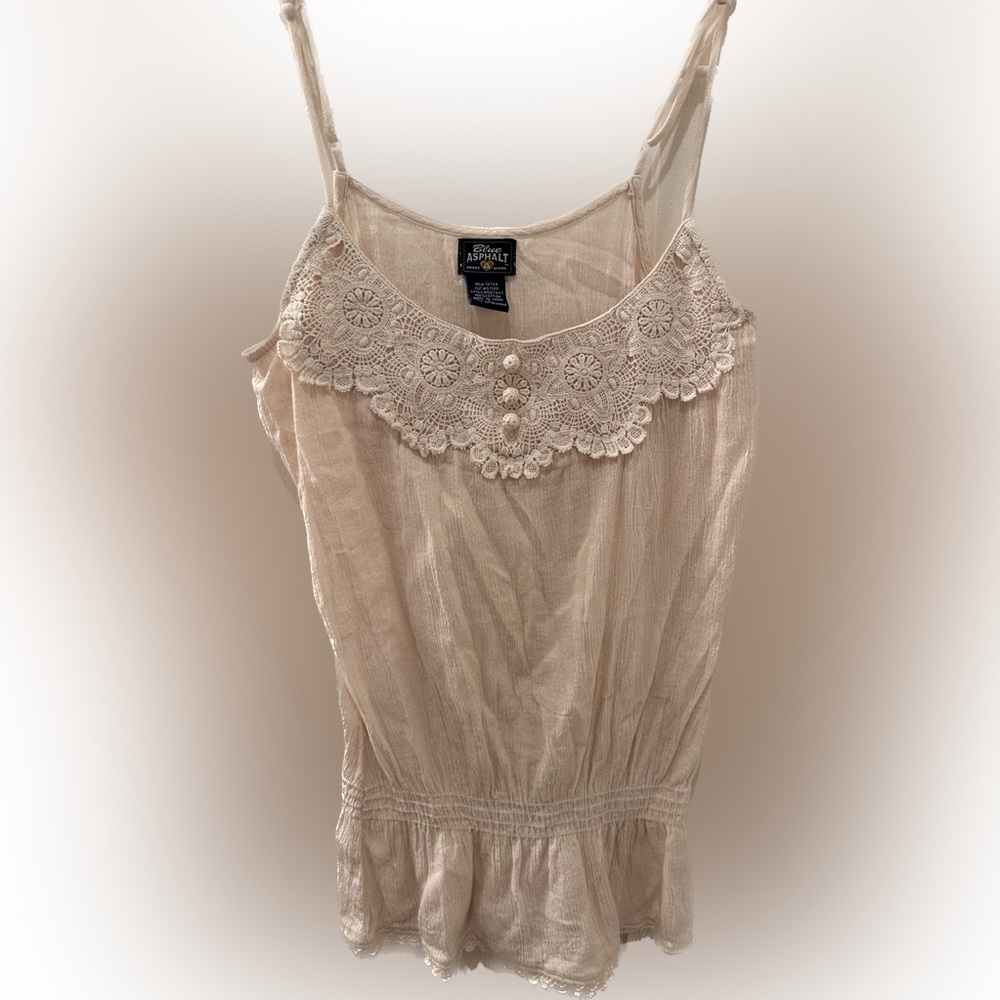 Embroidered Linen Tank Top
